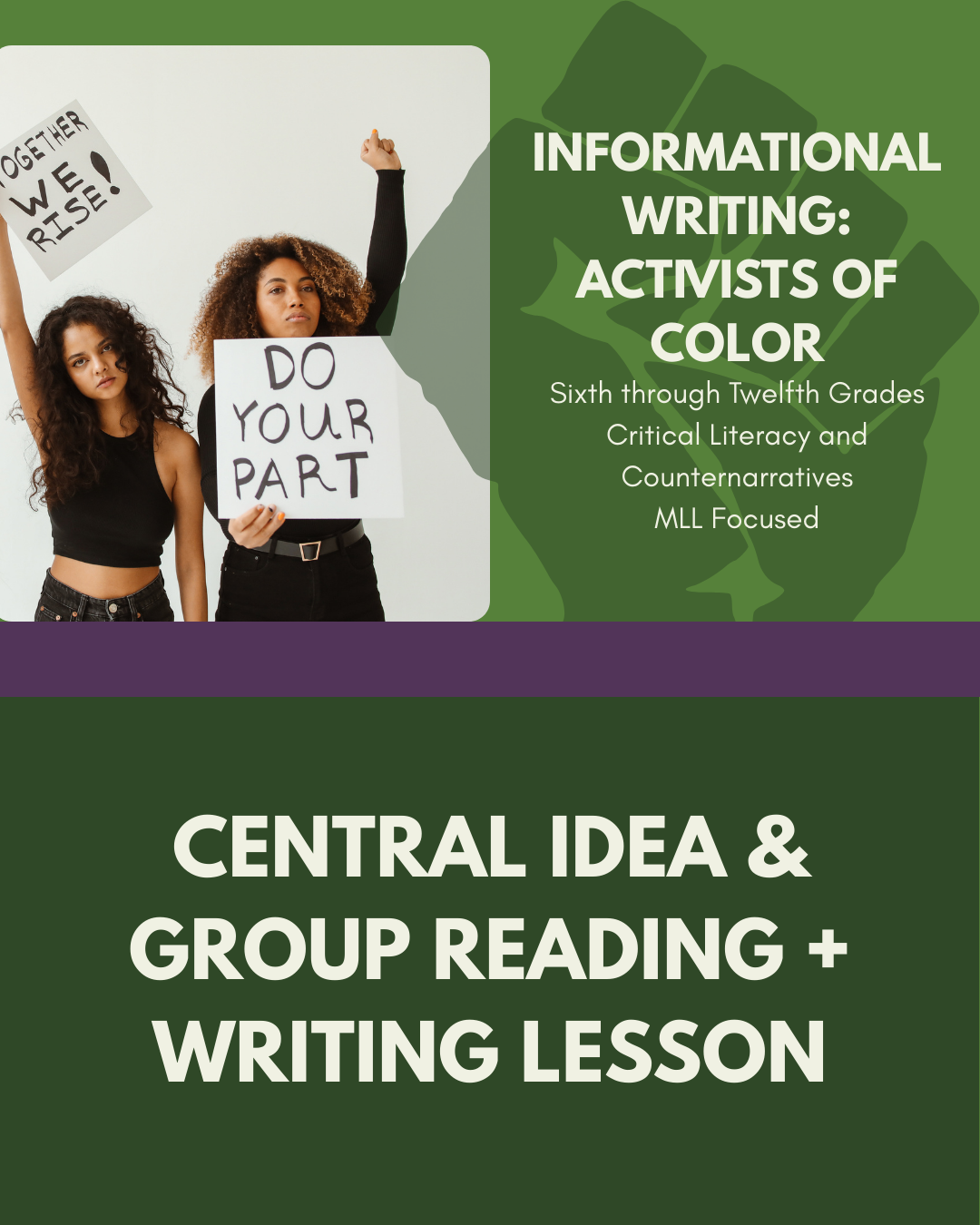 Lesson: Central Idea & Group Reading + Writing