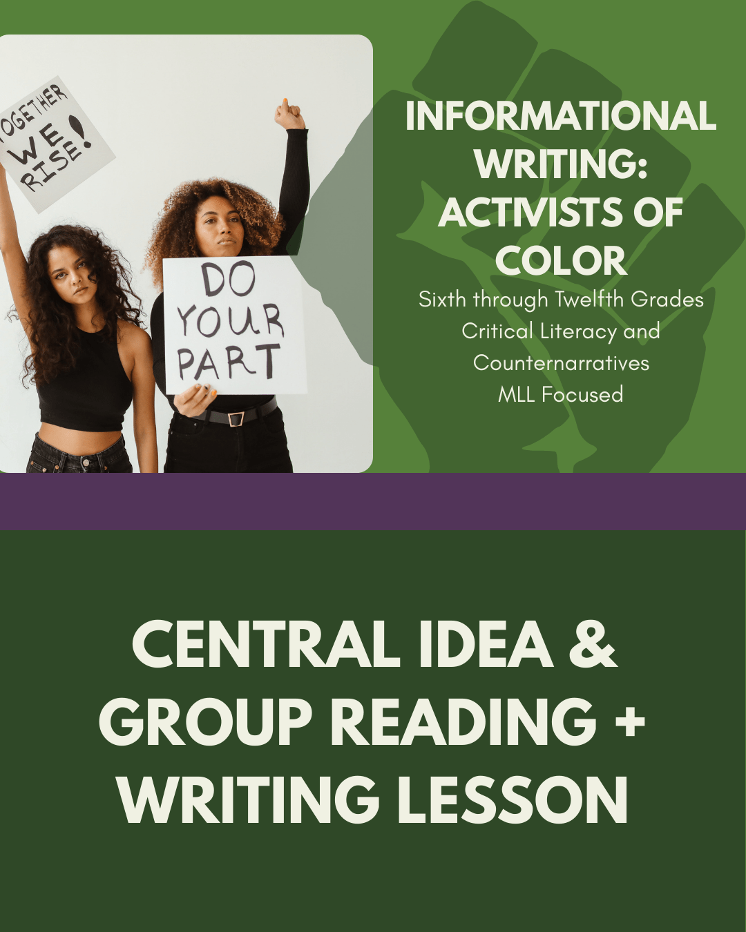 Lesson: Central Idea & Group Reading + Writing