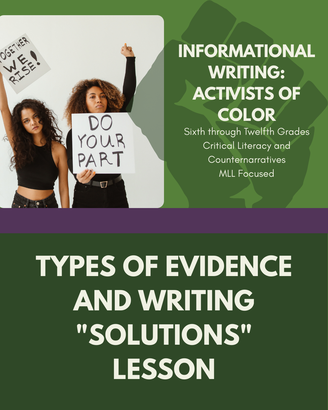 Lesson: Types of Evidence and Writing "Solutions"